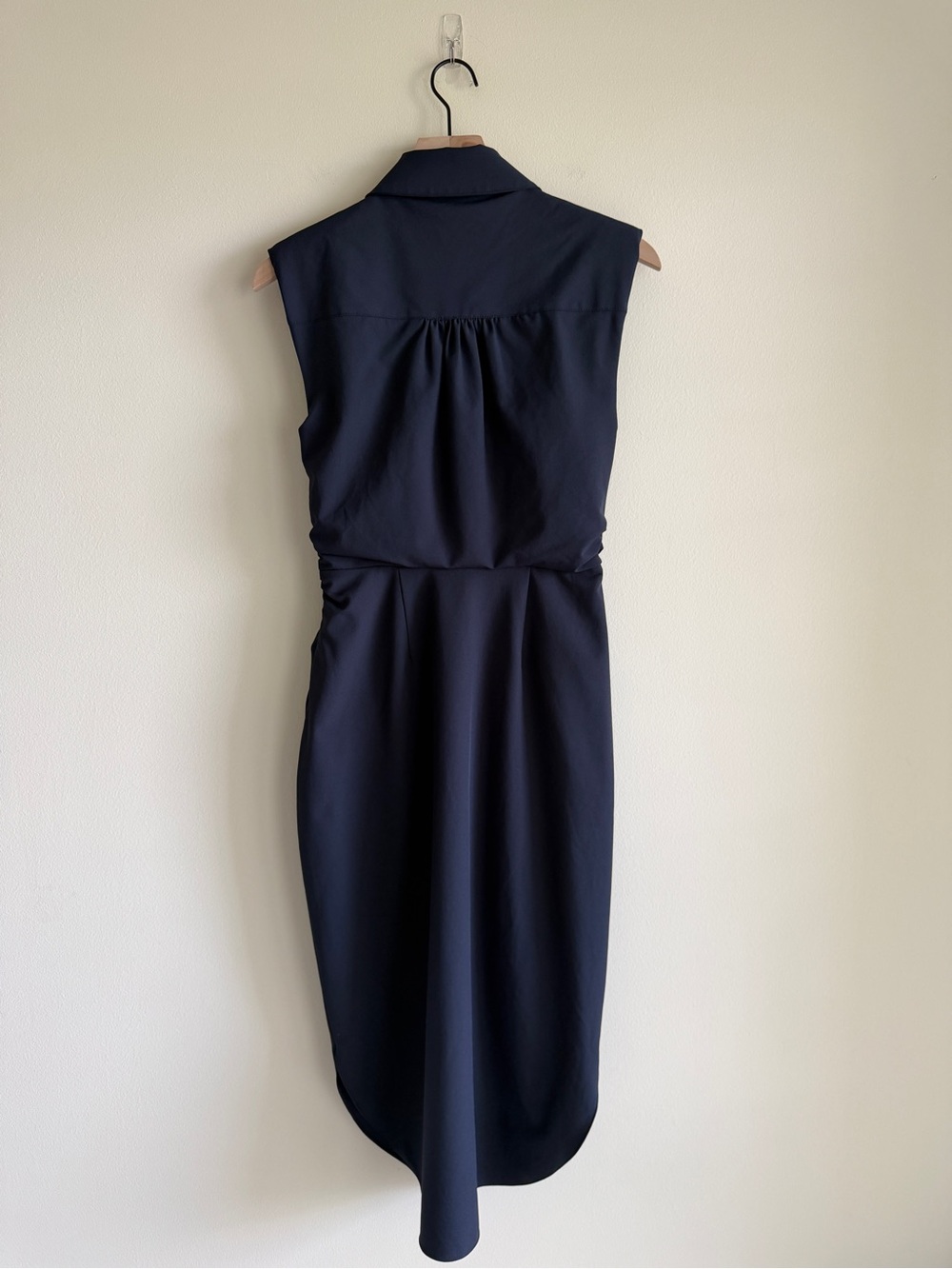 Cinq à Sept Catalina Shirtdress Navy Twist Front Sleeveless Midi Dress Size 2 - Picture 4 of 16